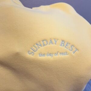 Sunday Best Embroidered Yellow Sweatshirt